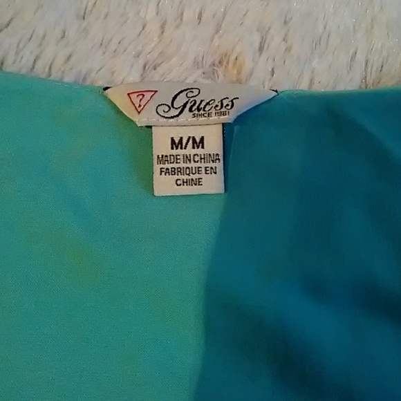Guess seagreen top w/ partial zipper front - Picture 4 of 7